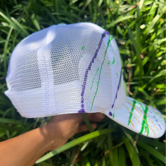 Custom Splash Paint Mardi Gras Trucker Cap ๐งข ๐๐๐ - Picture 8 of 10